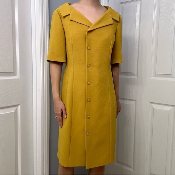 MM. Lafleur Dress Candace Suit Tailored Yellow Work Business Size 10 Medium New - Picture 9 of 9